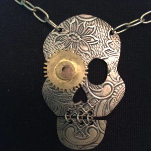 244-UR Worthy❤️~"Calavera" Necklace  Handcrafted Local  Ontario Artist